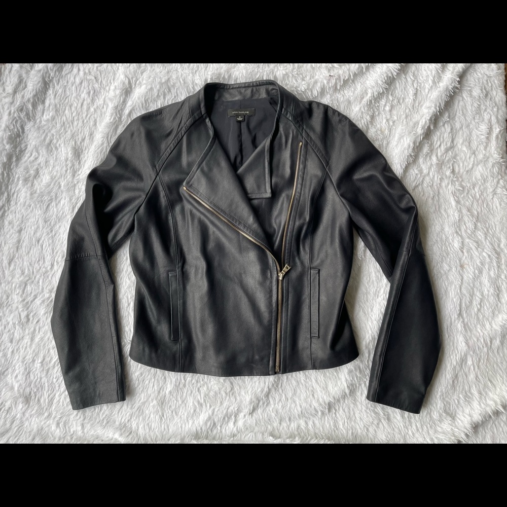 Ann Taylor Faux Leather Jacket Small
